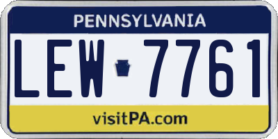 PA license plate LEW7761