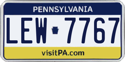 PA license plate LEW7767