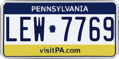 PA license plate LEW7769