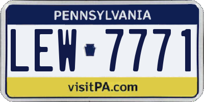 PA license plate LEW7771