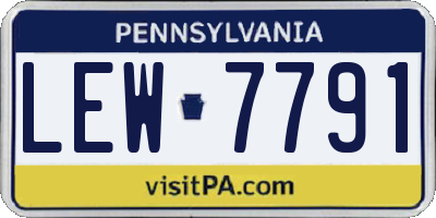 PA license plate LEW7791