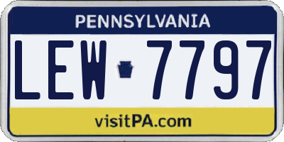 PA license plate LEW7797