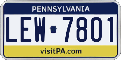 PA license plate LEW7801