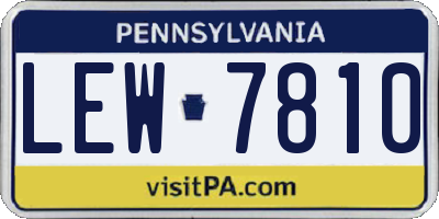 PA license plate LEW7810