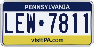 PA license plate LEW7811