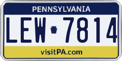 PA license plate LEW7814