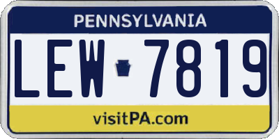 PA license plate LEW7819