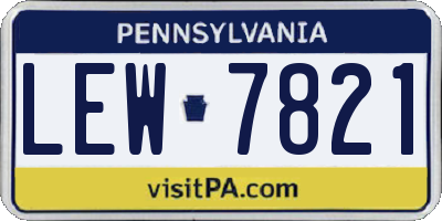 PA license plate LEW7821