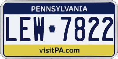 PA license plate LEW7822
