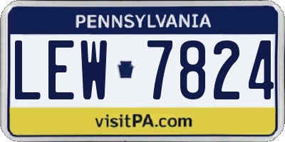 PA license plate LEW7824