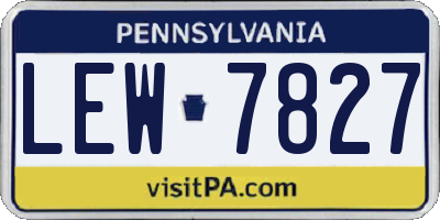 PA license plate LEW7827