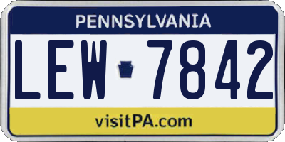 PA license plate LEW7842
