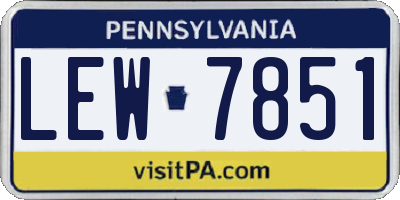 PA license plate LEW7851