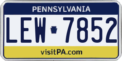 PA license plate LEW7852