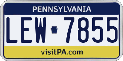 PA license plate LEW7855