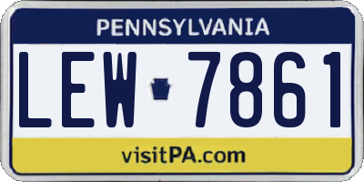 PA license plate LEW7861