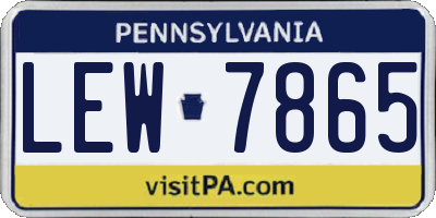 PA license plate LEW7865