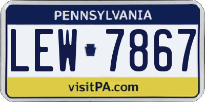 PA license plate LEW7867