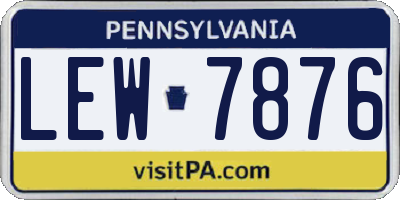 PA license plate LEW7876