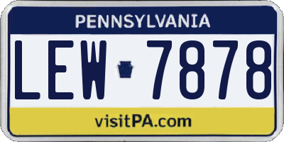PA license plate LEW7878
