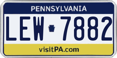 PA license plate LEW7882