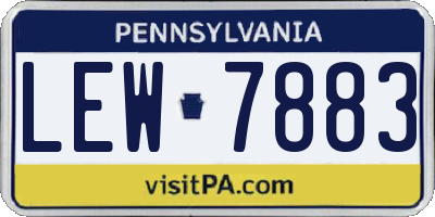 PA license plate LEW7883