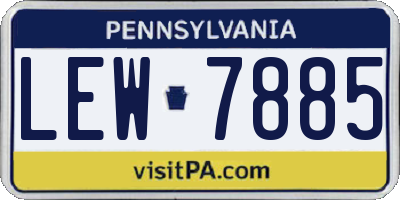 PA license plate LEW7885