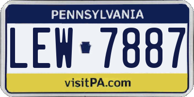 PA license plate LEW7887