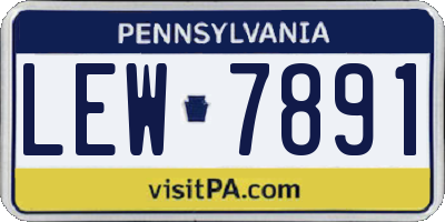 PA license plate LEW7891
