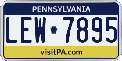 PA license plate LEW7895