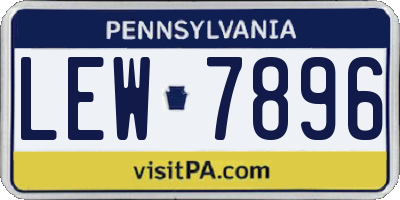PA license plate LEW7896