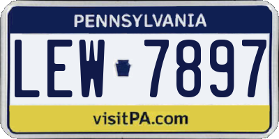 PA license plate LEW7897