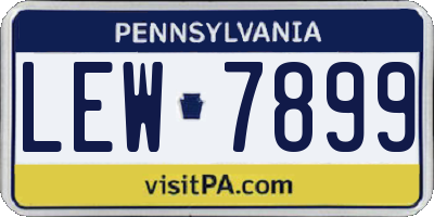 PA license plate LEW7899