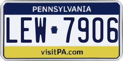 PA license plate LEW7906