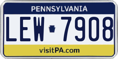 PA license plate LEW7908