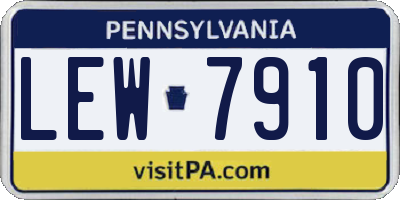 PA license plate LEW7910