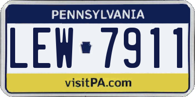 PA license plate LEW7911