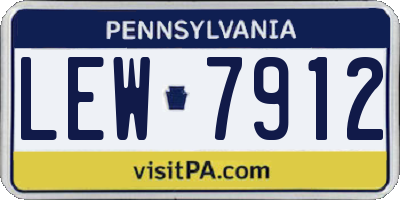 PA license plate LEW7912