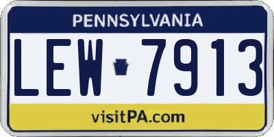 PA license plate LEW7913