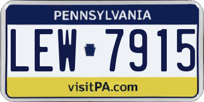 PA license plate LEW7915