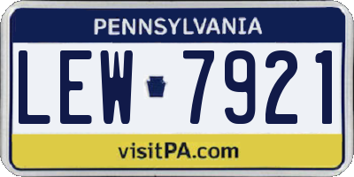 PA license plate LEW7921