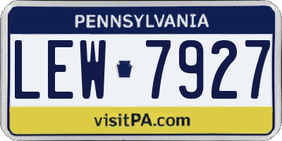 PA license plate LEW7927