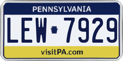 PA license plate LEW7929