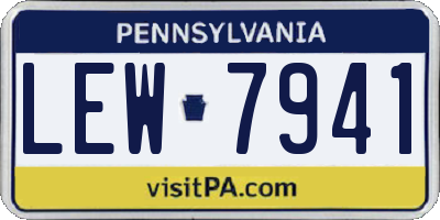 PA license plate LEW7941