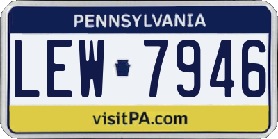 PA license plate LEW7946