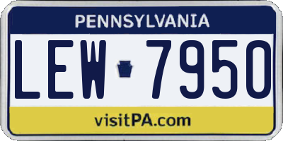 PA license plate LEW7950