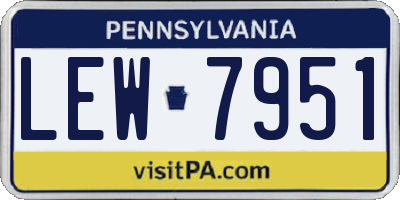 PA license plate LEW7951