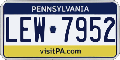 PA license plate LEW7952