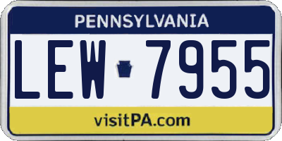 PA license plate LEW7955