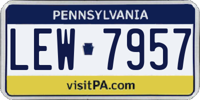 PA license plate LEW7957